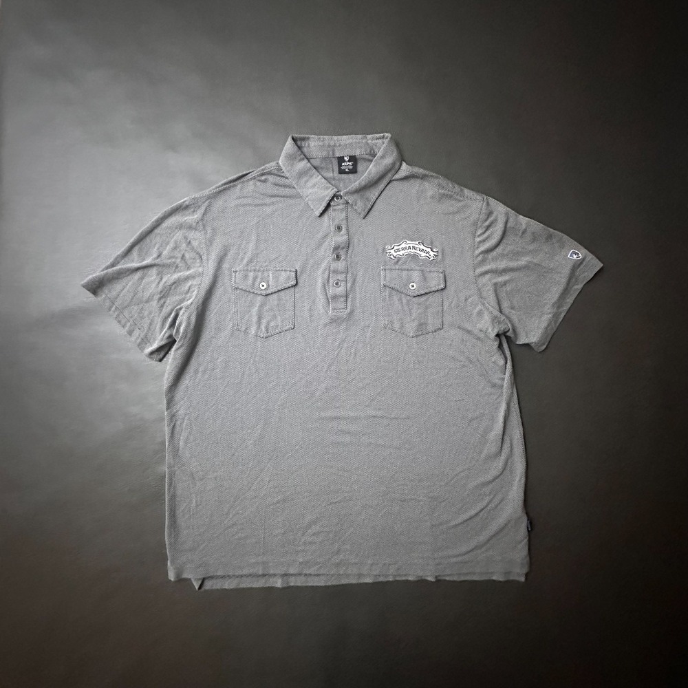 Kuhl x Sierra Nevada Shirt Mens XL Gray Modal Polo Pockets Gorpcore Work Brewery